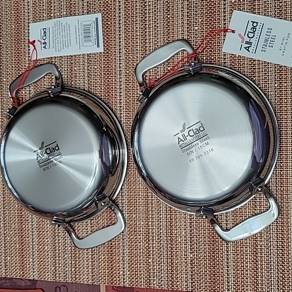 All-Clad Stainless Steel 6" Mini Gratin Pan, 2pcs set,  NWT - Picture 5 of 7